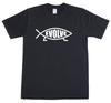 Darwin Fisch Entwickeln Logo Evolution Herren Locker Geschnittenes Baumwoll-T-Shirt