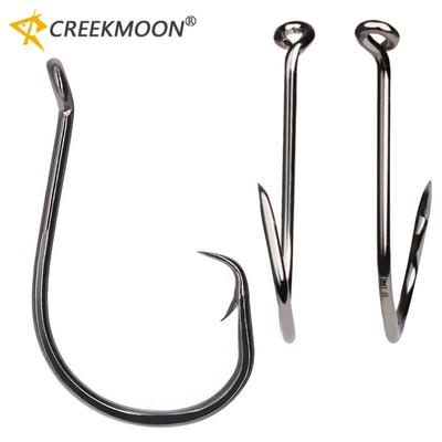 50 stuks Octopus Vis Haken Hoge Koolstof Staal Vis Haken Zoutwater Baars Zwart Offset Octopus Zee Vissen Snavel Lokaas Tackle Cirkel Haken - Scherpe Gehaakt