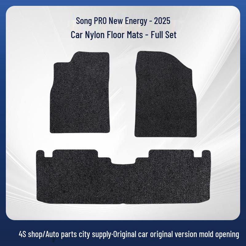 Black Nylon Dirt-Resistant Floor and Trunk Mats for BYD Song Pro New Energy - 25 Models