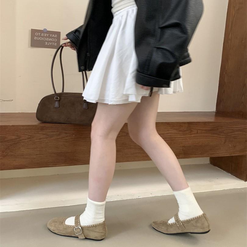 2025 One-pedal grandma Doudou shoes trendy soft sole Korean version versatile soft leather flat sole autumn shallow mouth single shoes women