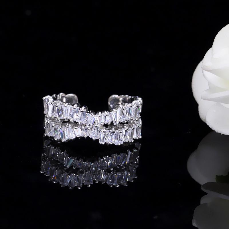 

WWJ Уникальное регулируемое кольцо розового и золотого цвета с кубическим цирконием белого золота