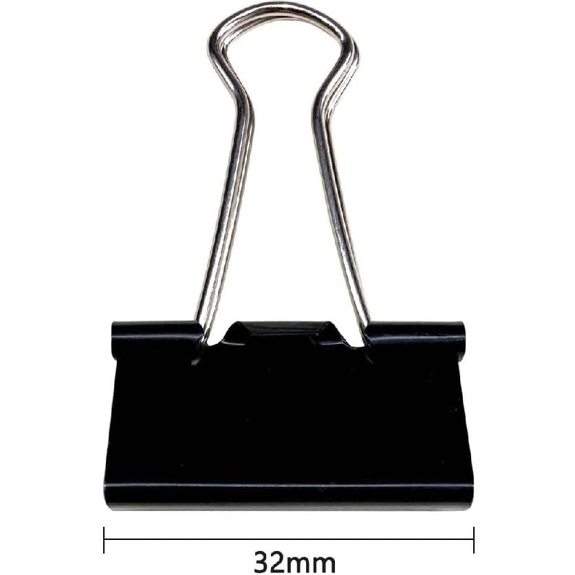 40Pcs Medium Binder Clips, 1.25 inch(32mm), Paper Clamps Medium Size for Office Supplies, Black