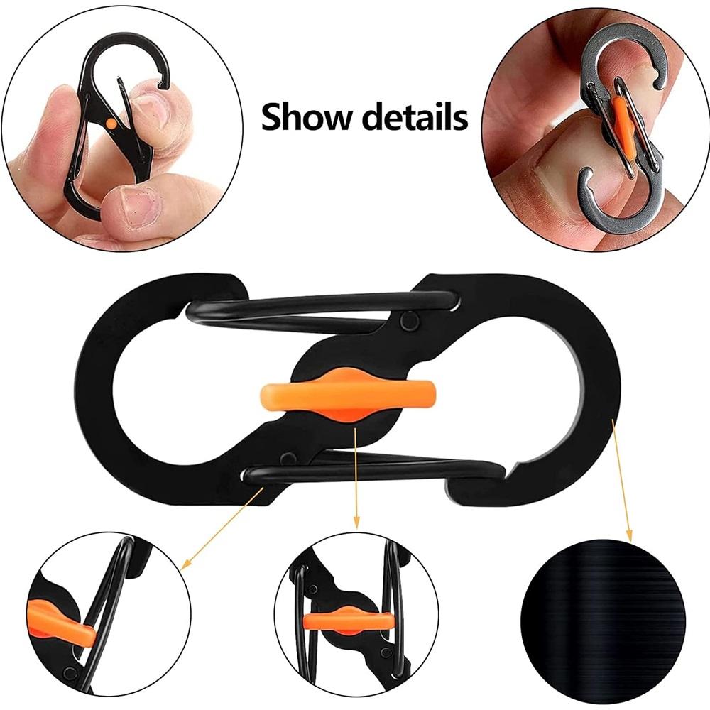 10-Piece Outdoor Camping Hook Set Mini S-Shaped Hooks Backpack S-Hooks Anti-Theft & Anti-Slip Suitable For Keys, Charms, Backpacks & Outdoor Gear