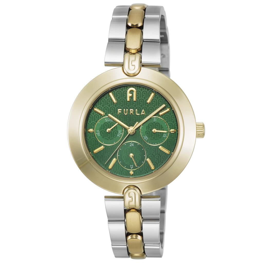 Watch FURLA LOGOLINKS Green Dial Stainless Steel Quartz Watch Jewelry Accessory WW00030008L4 Multicolor [Furla] 36.5MM Women's [Item]