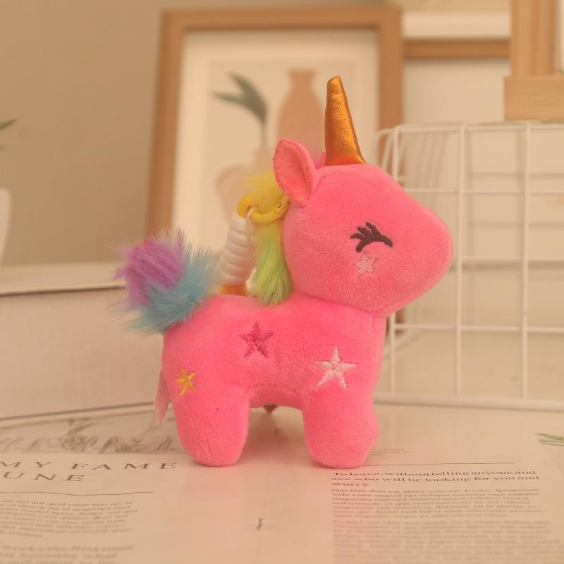 Cute Unicorn Plush Doll Schoolbag Pony Pendant Toy Doll Children's Doll Girl Pink Pendant