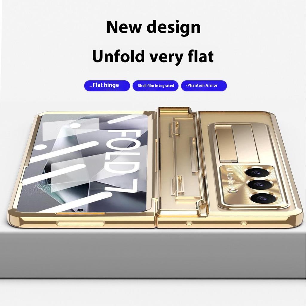 For Samsung Galaxy Z Fold7 5G Case Kickstand Hard PC Phone Cover with Screen Film/Stylus
