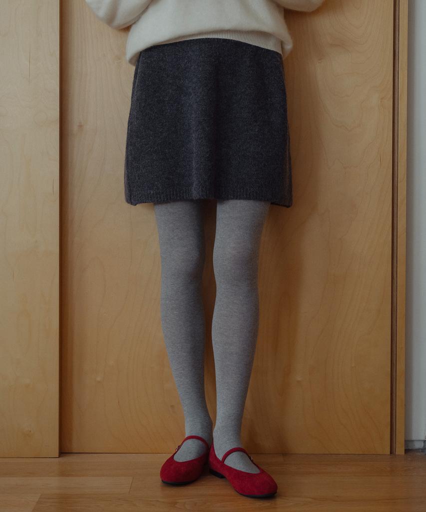 Laminez Even Knit Mini Skirt - Charcoal