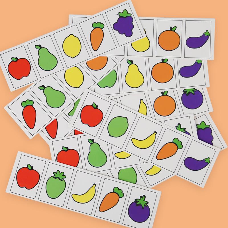 

Enlightenment Wooden Fruit & Vegetable Matching Game: Color Recognition Puzzle for Children s Intellectual Development