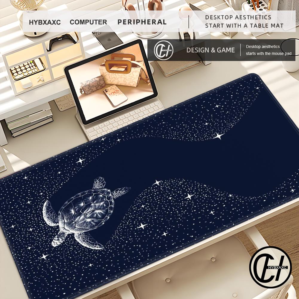 HYBXAXC Simple Black Large Gaming Mouse Pad with Deep Sea Whale Design, Keyboard Mat XXL Desk High-definition Computer Desk Pad