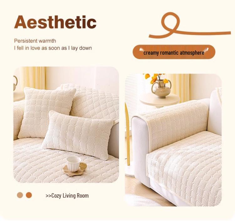 Universal Corduroy Sofa Cushion, Non-slip Autumn/Winter Cover, 2025 Simple Design