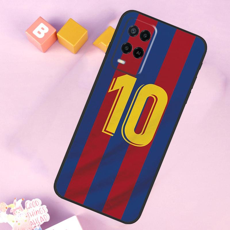 FootBall Number 10 7 For OPPO A78 A98 A58 A5 A9 A53 A17 A57 A77 A16 A76 A96 A54S A74 A94 A15 A52 A72 A93 Case
