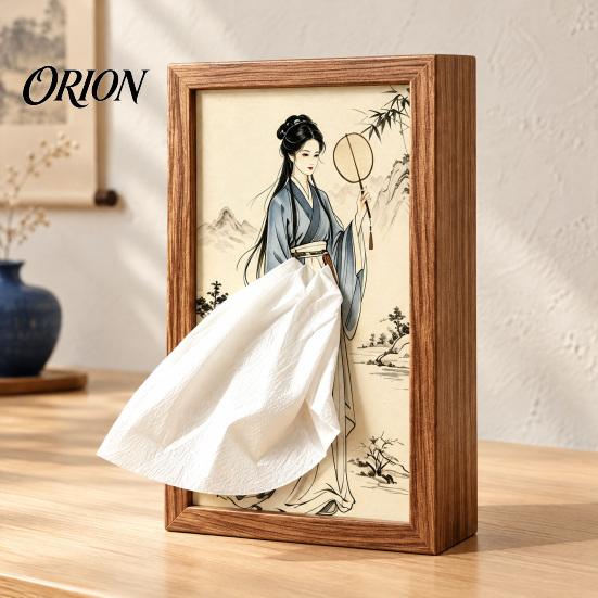 Handcrafted Decorative Tissue Box Chinese Style Rectangular Box, High-density Board Paper Holder, Classical Unique Oriental Home Decor Four