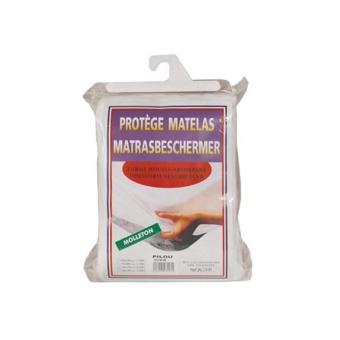 Protège-matelas - 90 x 190 cm - Flanelle molletonnée - Naturelle - Lavable