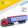 1/48 Truck Trailer Diecast Truck Model with 12 Wheels Diecast Toy