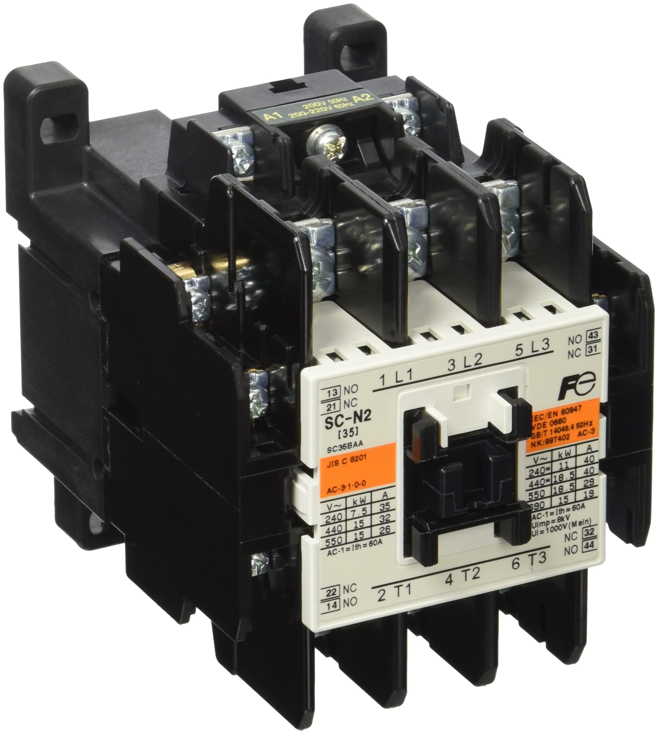 

Fuji Electric Equipment Control Fuji Electric Standard Electromagnetic Contactor Case Coverless SC-N2 Coil AC200V