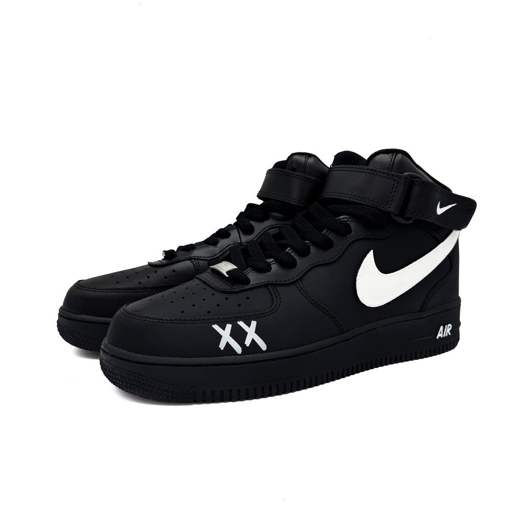Nike Air Force 1 Dual Engine Slip Resistant Abrasion Resistant Mid Top Skateboard Shoes Unisex Black White CW2289-001(Team672-)