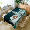 European Year Tablecloth Christmas Tree Pattern Dustproof Waterproof Party Decoration Rectangular Tablecloth Mantelpiece
