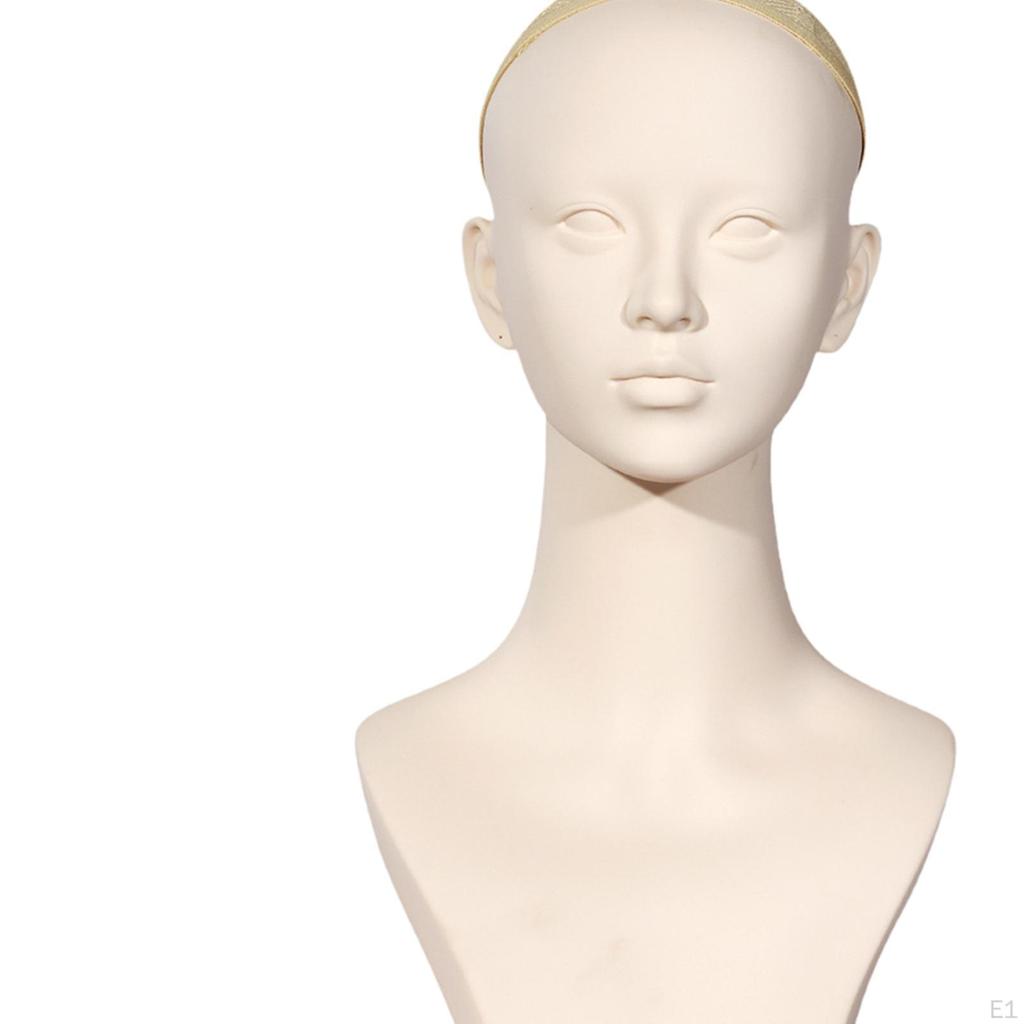 Female Manikin Head Display Stand Hat Rack Holder for Hairpieces Necklace