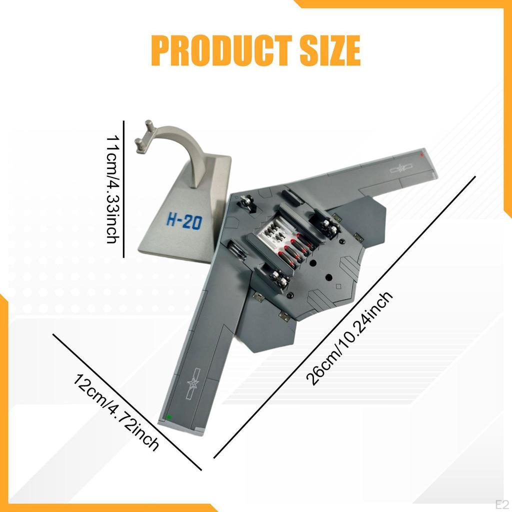 1/200 H-20 Strategic Fighter Model Aircraft Airplane Educational Tool with Stand Ornament for
