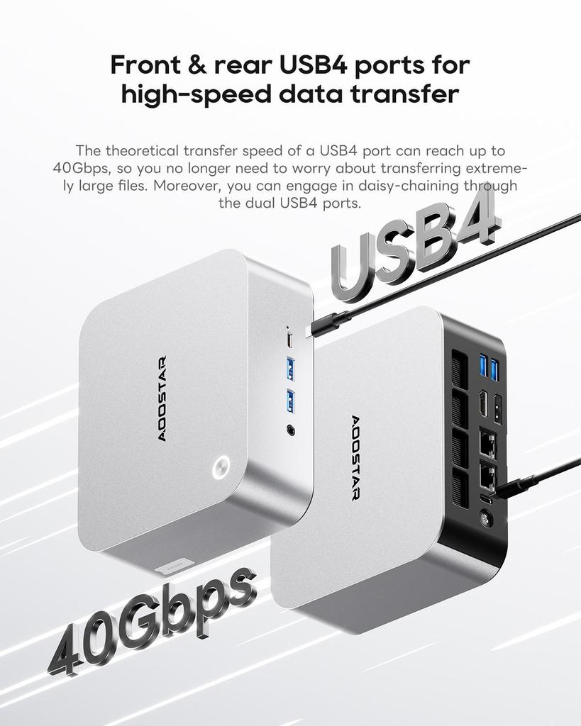 AOOSTAR MACO AMD Ryzen AI HX 470 Mini PC with 32GB LPDDR5 RAM 1TB NVME SSD, Mini Computer Computer, OCULINK/2 USB4