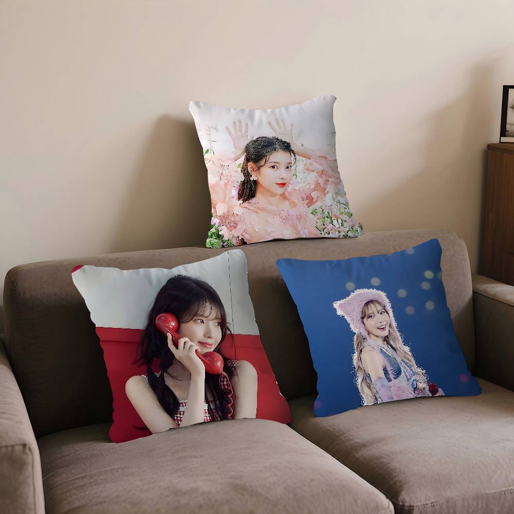 Singer I-IU Photo Pillow Case Throw Pillow Chair Seat Cushion Nap Pillows Home Chair Cushion Seat Soft Pad Pillow Sofa Cushion