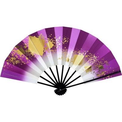 Love Fan, 1400mm X 1528mm, Shikishi Chirashi, Red Gradation, 9.5cm, Black Lacquered Bone, Fan Box, for Dancing (Purple)