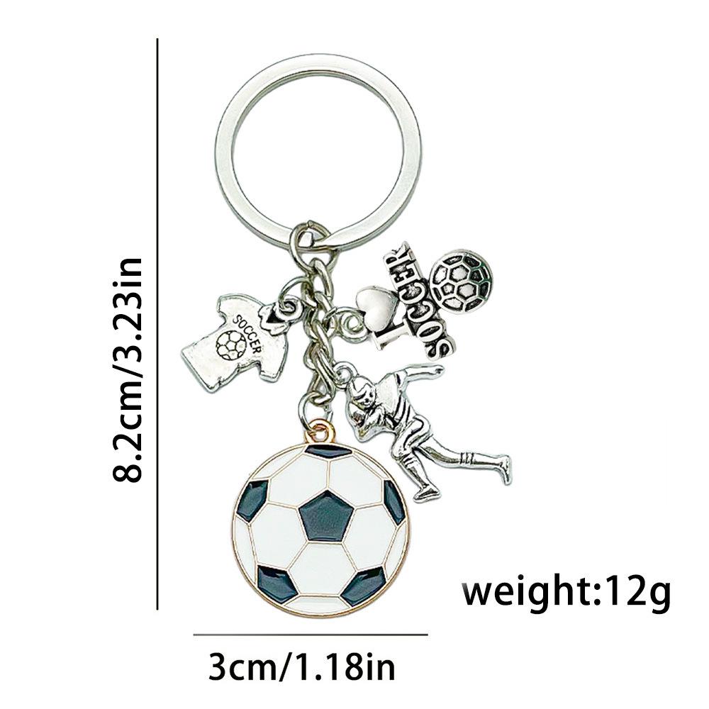 Creative Sports Keychain: PVC Rubber Football, Tennis, Basketball, Rugby Pendant - Small Gift
