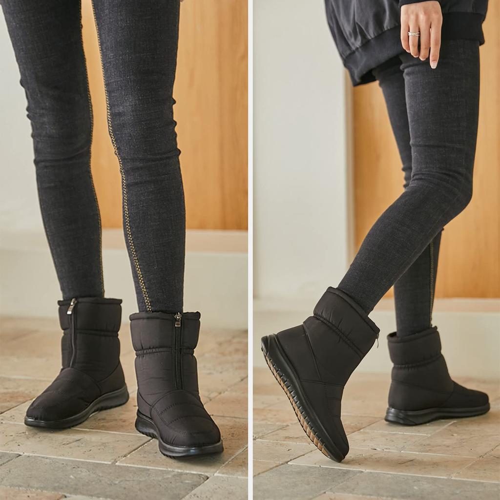 PAFHL Snow Warm and Winter Snow Short Outdoor Sizes Size Women's Fleece-Lined Boots, Warm, Boots, Boots, Shoes, Non-Slip, Fall/Winter, 23.0cm-26.5cm