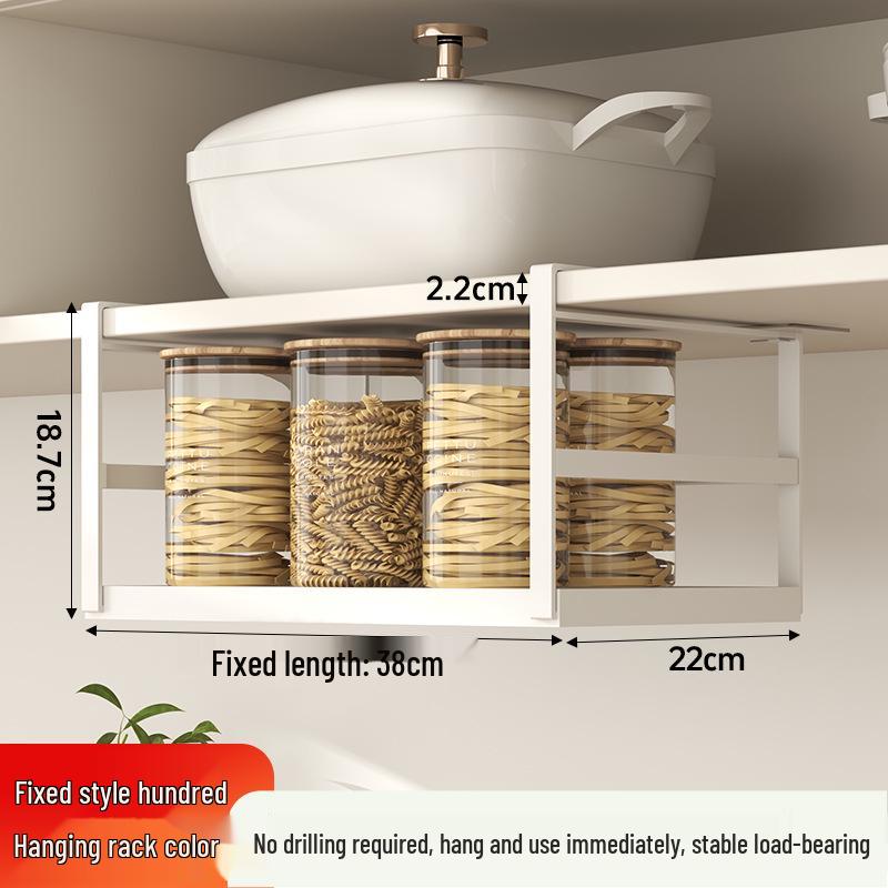 

Retractable Kitchen Hanging Storage Rack for Paper, Cling Film, and Utensils
