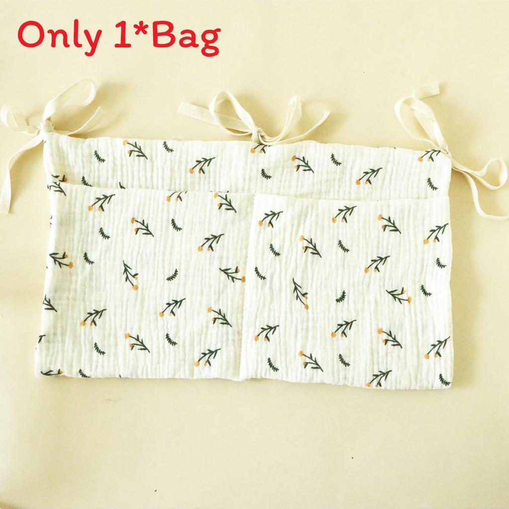 Baby Bedside Storage Bag With Double Pockets Made Of Cotton For Nursery Organization