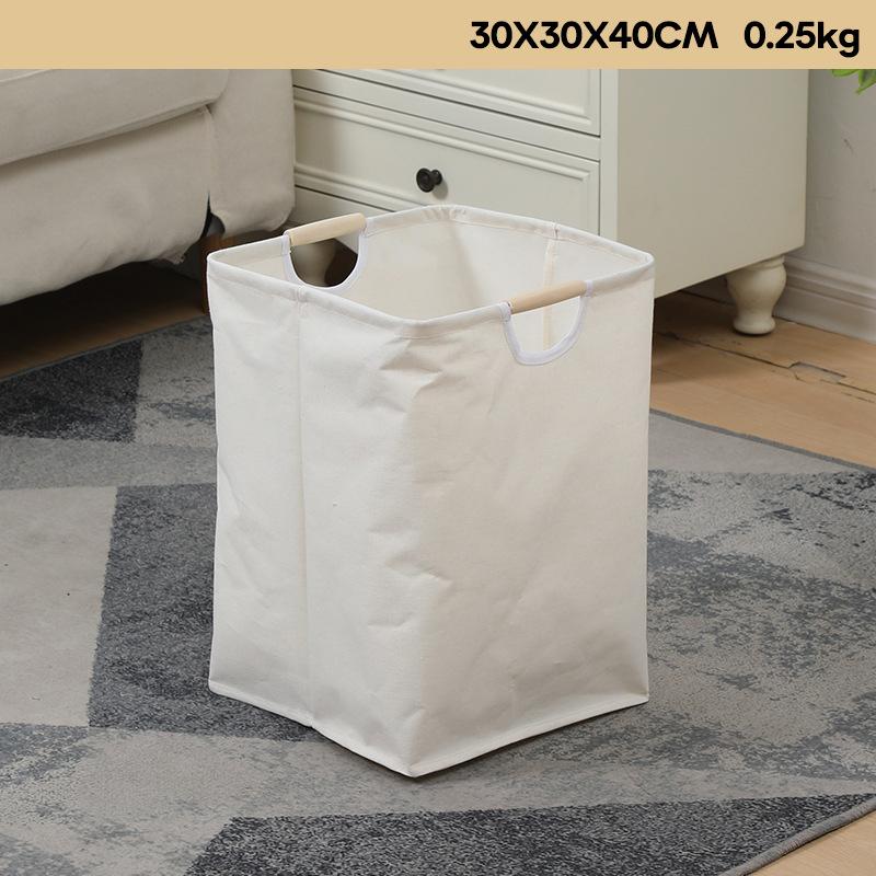 

Дышащая льняная корзина для белья, складная корзина, деревянная ручка, контейнер для хранения, большая вместимость, органайзер для грязной одежды, многоцелевое домашнее хранение для ванной комнаты 30x30x40cm