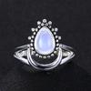 Charm Large Antique Marquise Created Moonstone Rings  CopperWomen's Vintage Punk Jewelry Ring Unique Anniversary Party Gift