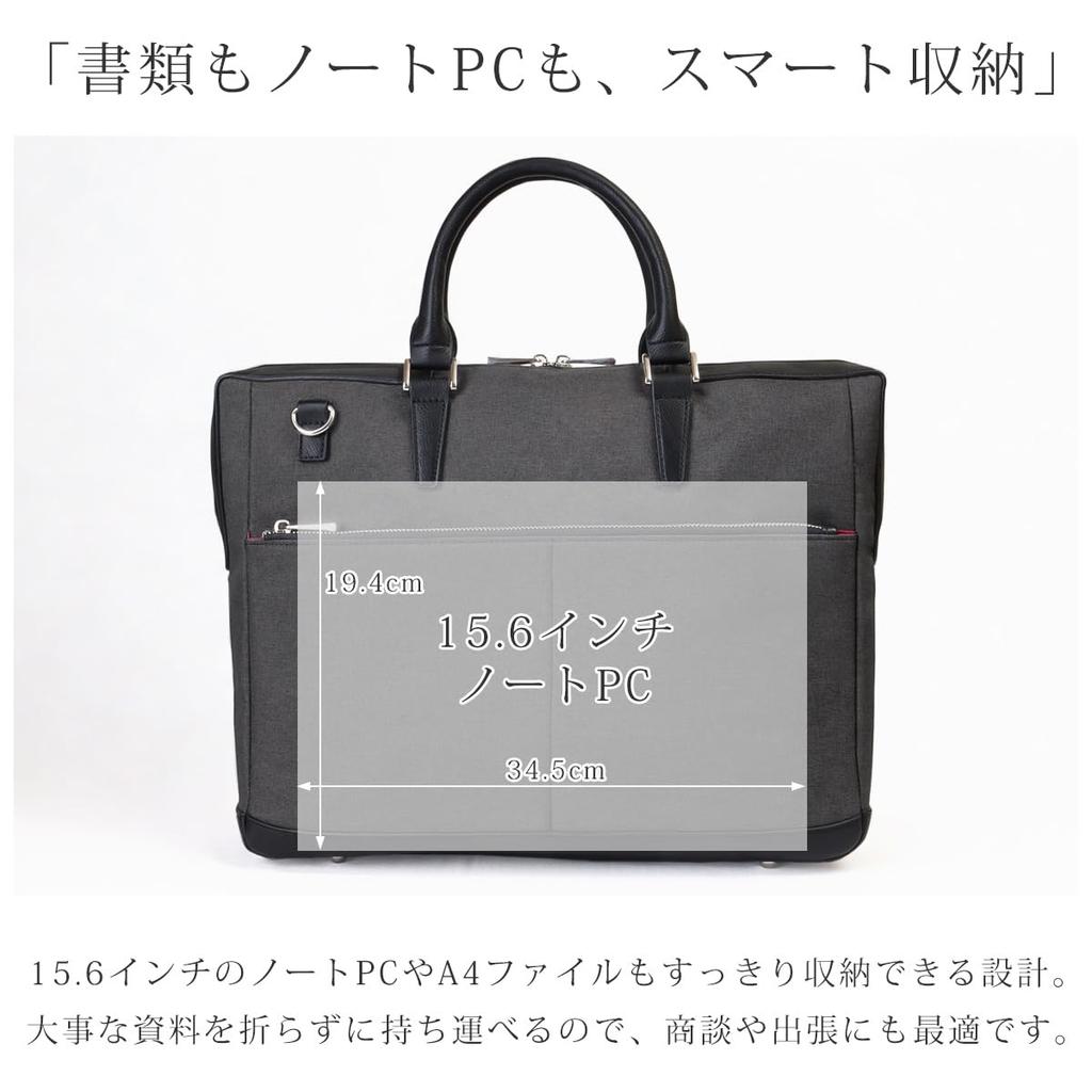 Business-Melange A4 mit Schultergurt [Zario] Herren-Tasche, Nylon, kompatibel, freistehend, 2-Wege, [ZA-2868] (Marine)