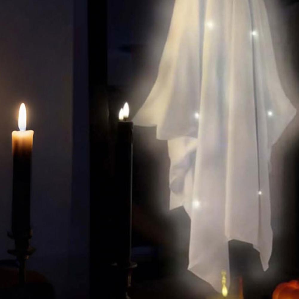 Spooky Ghost Mirror Night Light Halloween Hologram Ghost Mirror with Creepy Eyes Wall Hanging Mirror Light Halloween Decoration