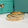 Bague de fiançailles T Family en Argent Sterling 925 Lettre Anglaise Trois Diamants pour Couple