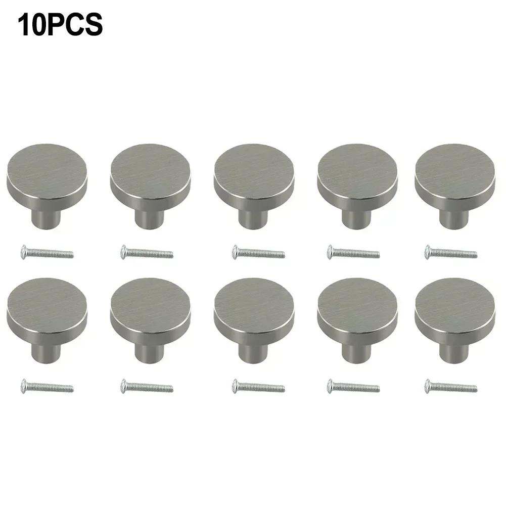 Drawer Handles Furniture Handle Hardware Round Drawer Knobs Aluminum Cabinet Pulls Hardware Silvery Kitchen Cupboard Door Knobs