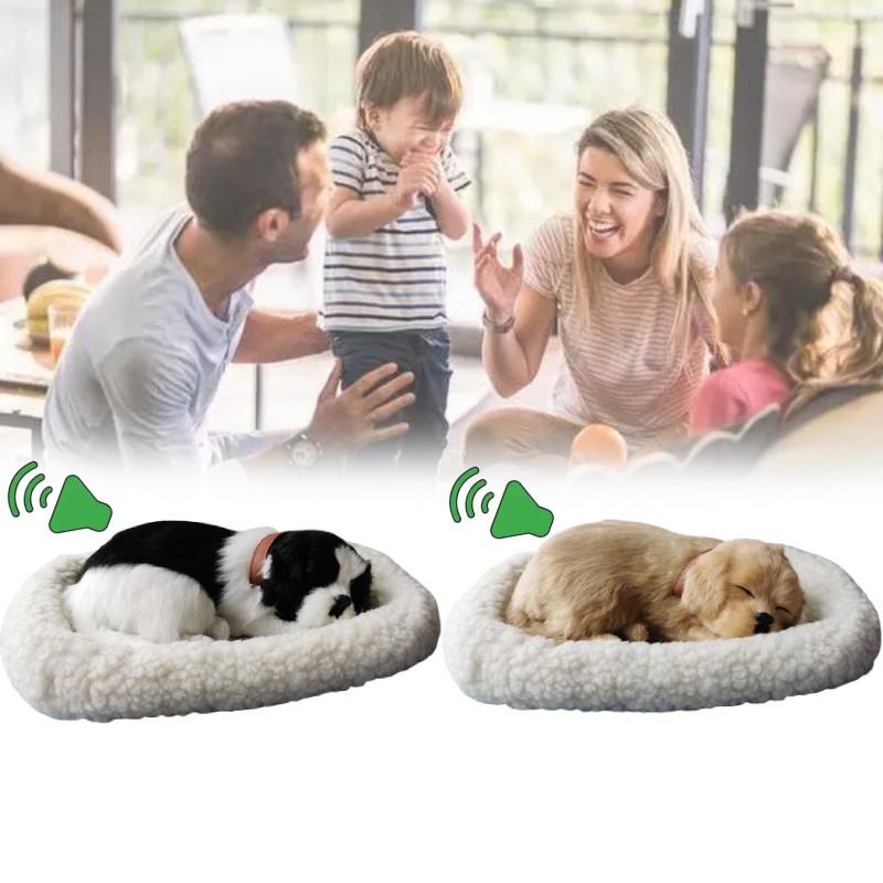 Modello di Cane Peluche con Respirazione Realistica Decorazione per la Casa con Pelliccia Sintetica per Fotografia e Uso Regalo