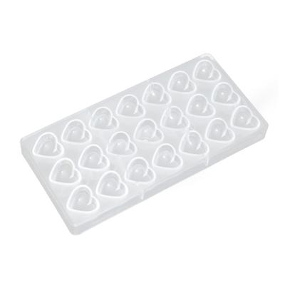 21 Grids Mini Heart Shape DIY Chocolate Molds Plastic Nonstick Candy Making Molds Dessert Baking Pan for Easy Release