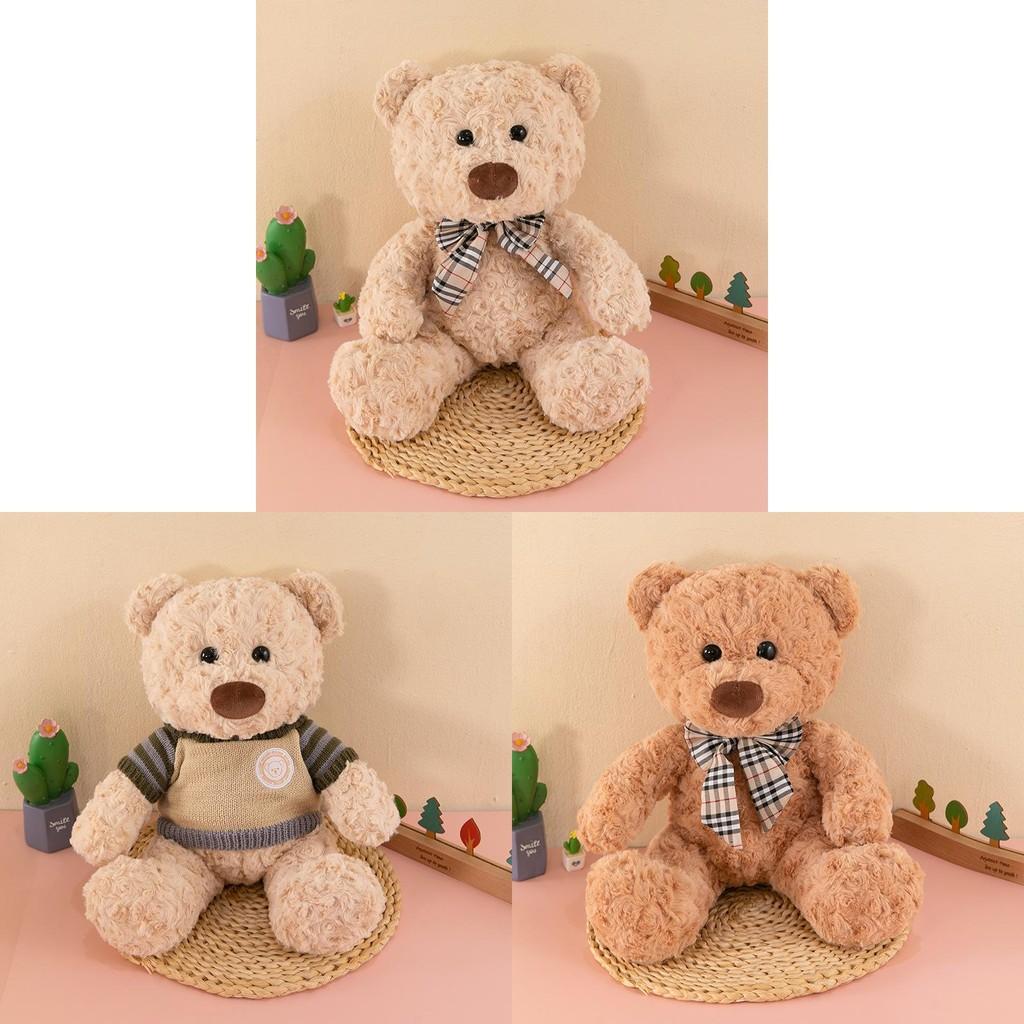 Sweater Bear Teddy  Plush Toy Bow Tie Hug Doll Stuffed Animal Gifts Decoration