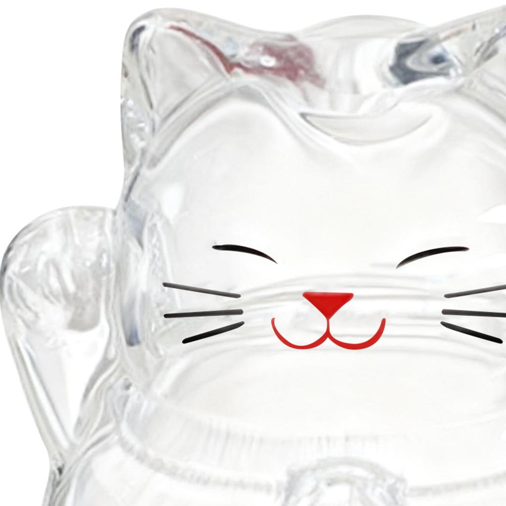 3D Cat Glass Money Saving Jar Compact for Desktop Display Multipurpose Decorative Container