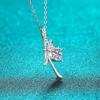 D color Plated White Gold 1ct Moissanite Pendant for Women D Color Bow-knot Sparkling 100% S925 Sterling Silver Jewelry