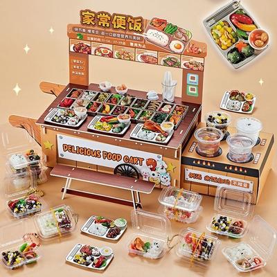 3D Pretend Play Kitchen Toys Creative Diy Mini Fast Food Model Toy Reusable Realistic Cooking Interactive Toys