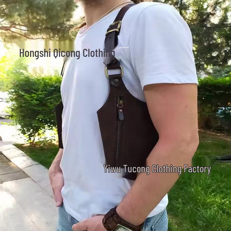 Vintage Men's Leather Crossbody Bag - Adjustable, Multifunctional, Outdoor Phone and Small Essentials Bag