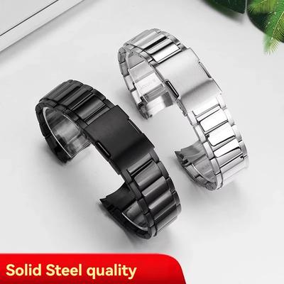 Solidny Stalowy Pasek do Zegarka dla Serii Casio EDIFICE EQB-501 EQB-500 EQB-800 Zakrzywiony Końcowy Metalowy Łańcuch Stalowa Bransoleta 22mm