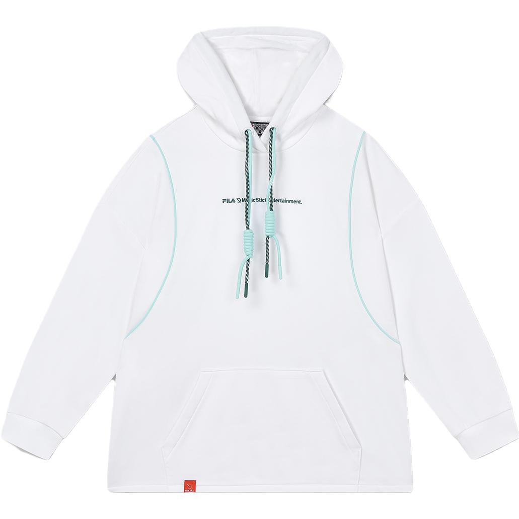 

FILA X Magic Stick Hooded Casual Loose Knit Sweatshirt Women sweatshirts Standard-White F11W339202F-WT