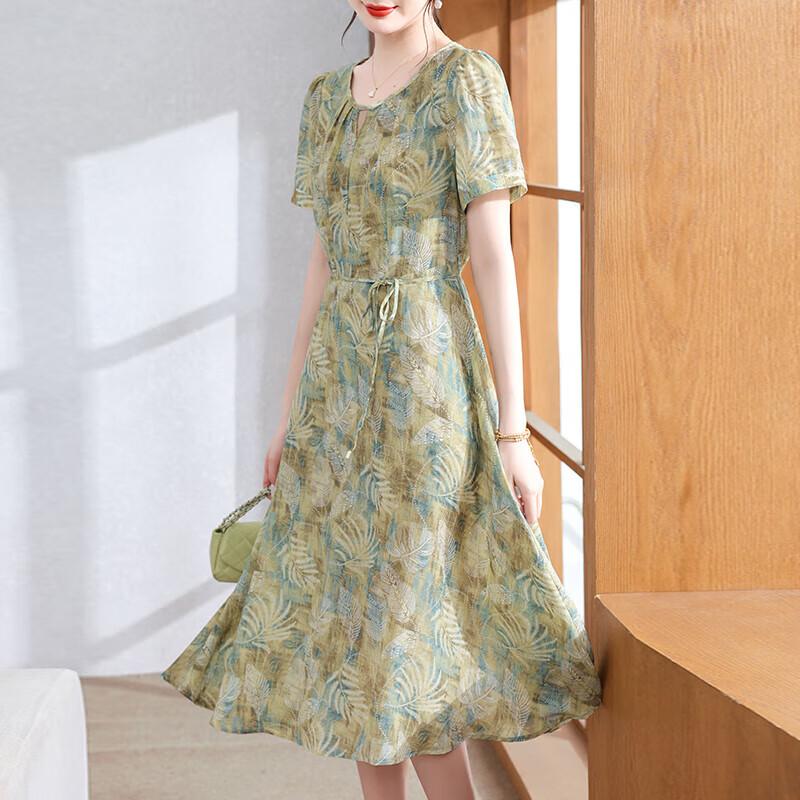 XUEXI Women s Floral Short Sleeve Summer Midi Dress XL