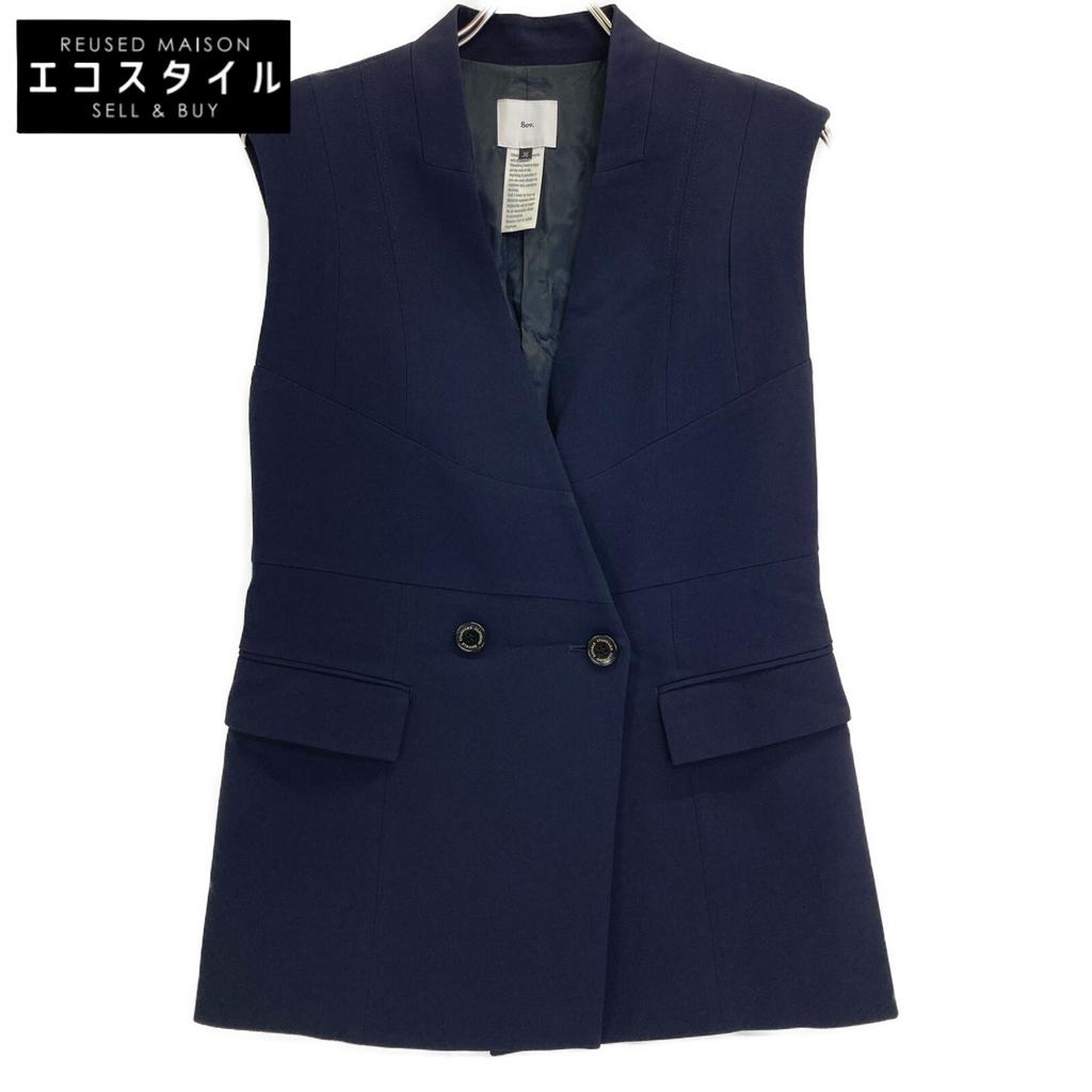 SOV. [Bon état/24 ans] 0305150243 Gilet long sans col en georgette/ Veste 36 MarineOccasion
