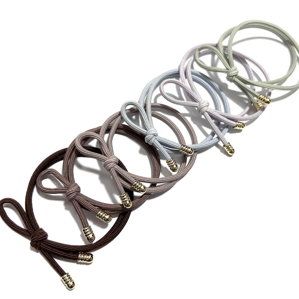 Natunofu Hair Stylish Hair Ties for Adults with Metal Hair Stylish Hair Ties with Cute Korean Solid Elegant Set of 6 Stylish and Simple for Adults