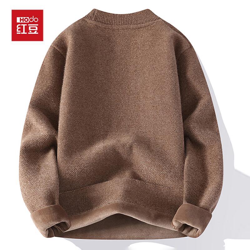 Hongdou Men's Fleece-Lined Thermal Pullover Sweater