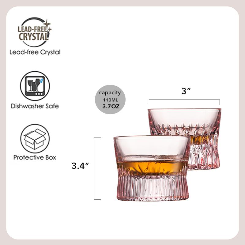 Pink Waist Coffee Glasses Handmade Vintage Drinking Cups for Tea Coffee Juice Drinking Cups for Restaurant Bar Home